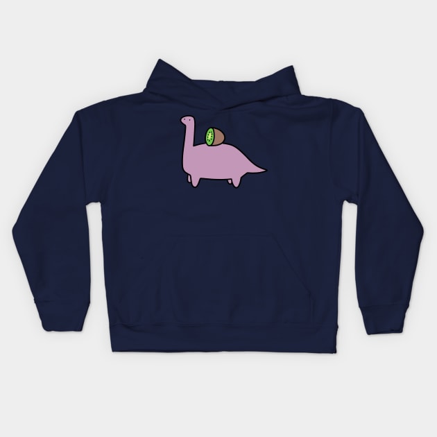 Kiwi Long Neck Dino Kids Hoodie by saradaboru